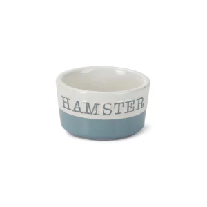 Keramikkskål Hamster vit/blå, 7,5x4cm