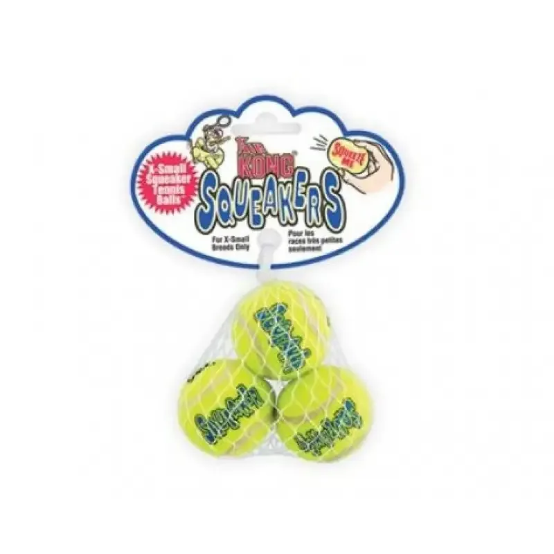 KONG Air Squeaker Ball – 3pk tennisballer med pip