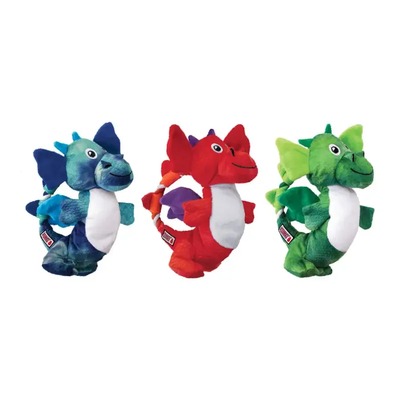 KONG Dragon Knots M/L – slitesterk hundeleke med tauknute og squeaker