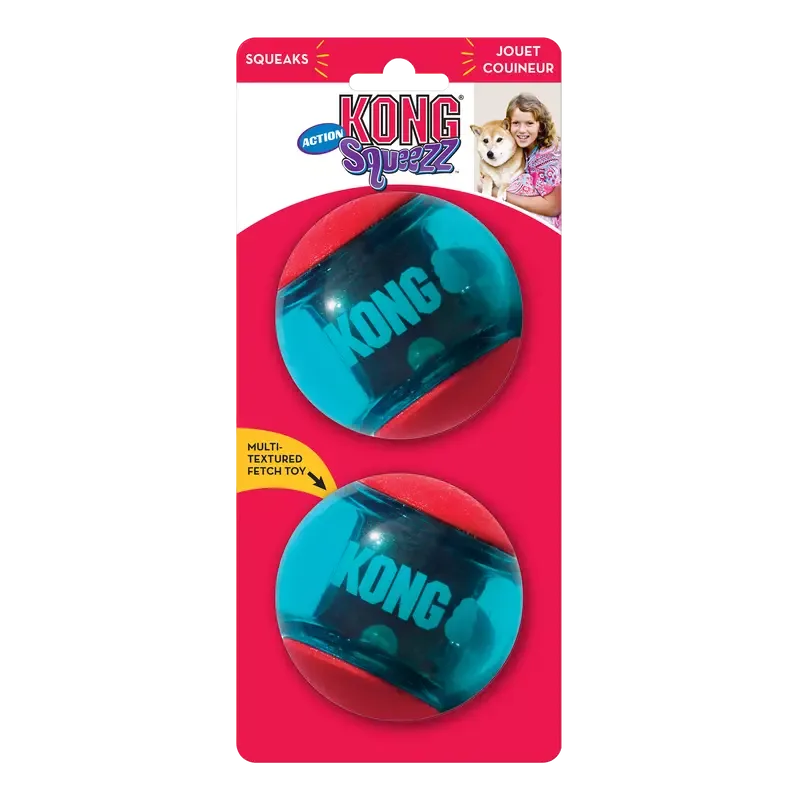 KONG Squeezz Action Red ball L 2pk
