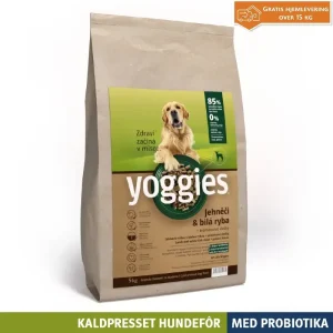 LAM & HVIT FISK med probiotika – kaldpresset hundefôr YOGGIES – diettfôr