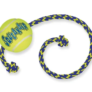 Leke SqueakAir Ball med Tau Gul M