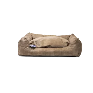 Let’s Sleep Sweet Dreams Hundeseng Taupe XL – Stor og myk hundekurv med løs pute