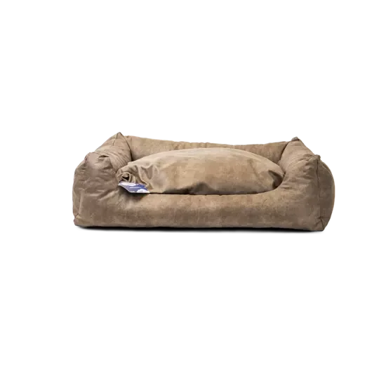 Let’s Sleep Sweet Dreams Hundeseng Taupe XL – Stor og myk hundekurv med løs pute