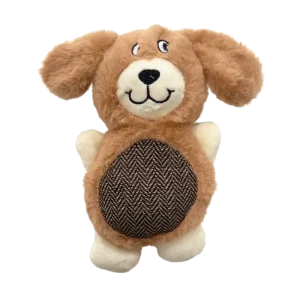 Liten brun bamse med knirk, 20 cm