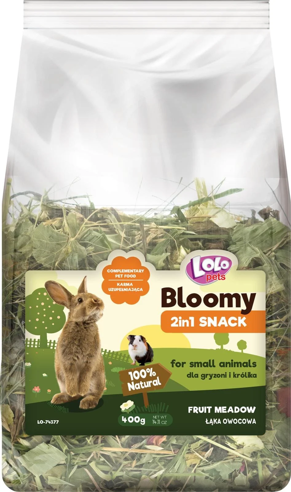 LoloPets Bloomy 2in1 Snacks frukteng 400g