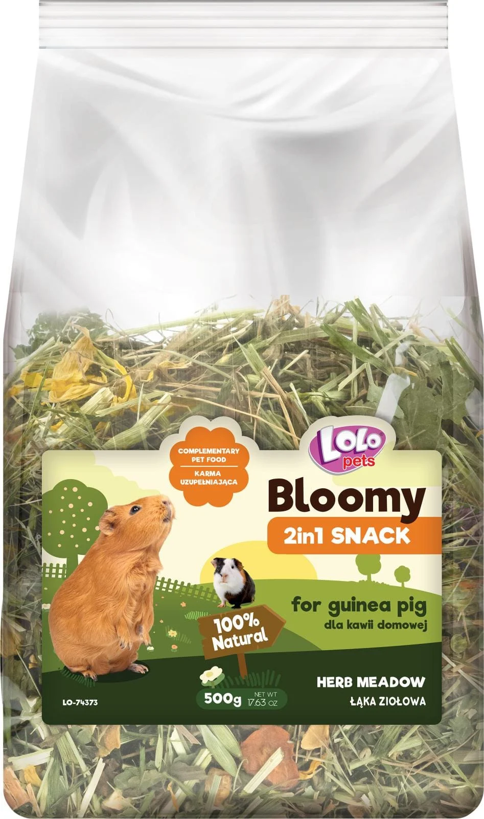 LoloPets Bloomy 2in1 Snacks Urteeng Marsvin 500g