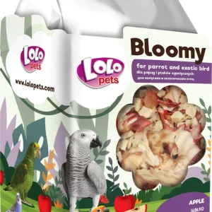 LoloPets Bloomy Eplechips til fugl 100g