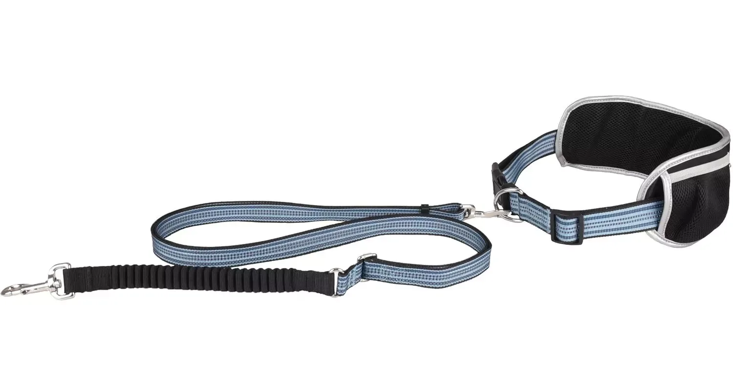 Løpebelte med elastisk line Blå 155-250, belte 79,5-140cm