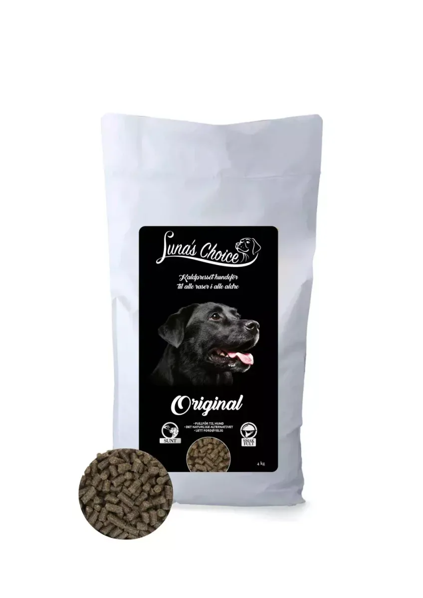 Luna’s Choice Kaldpresset Hundefôr Original (12 kg) | Kylling & Ris | Skånsomt & Næringsrikt