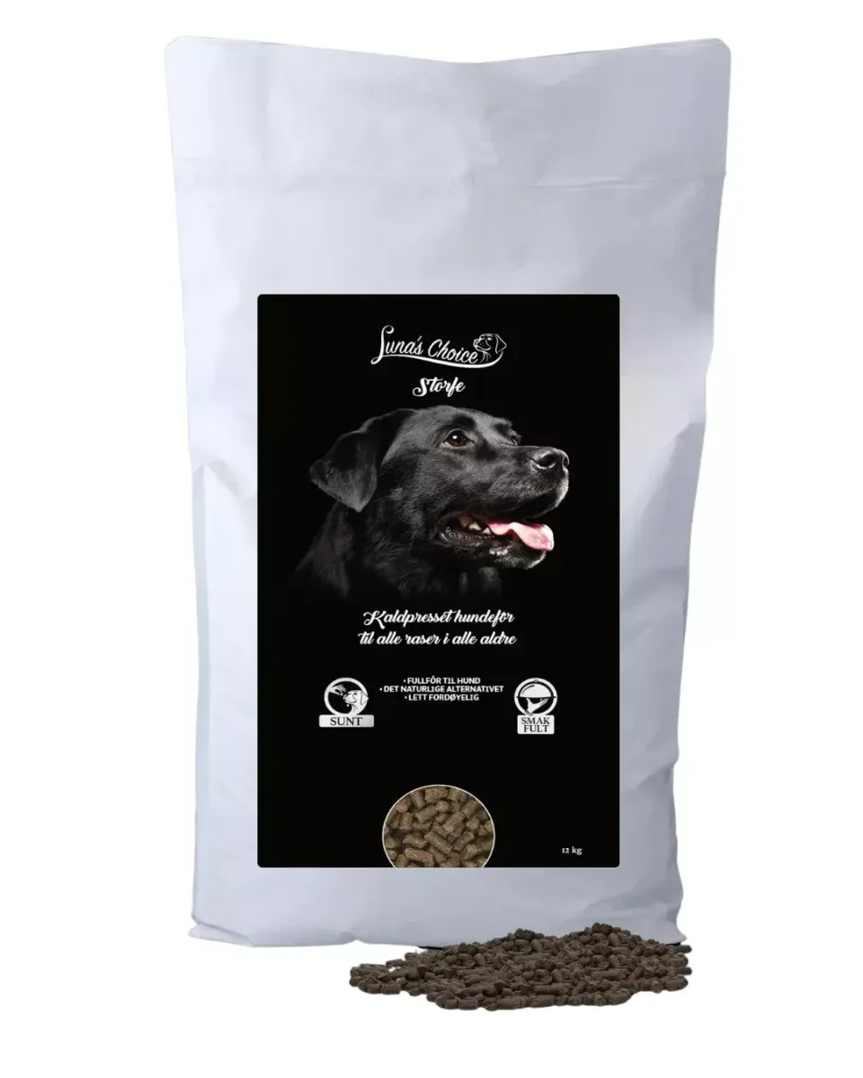 Luna’s Choice Kaldpresset Hundefôr Storfe (12 kg) | Høyt Energiinnhold