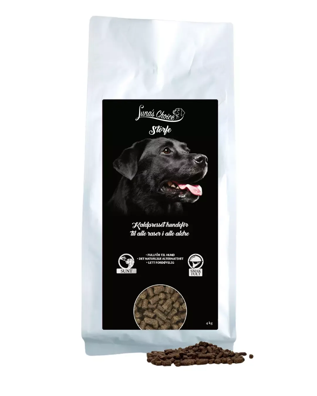 Luna’s Choice Kaldpresset Hundefôr Storfe (4 kg) | Høyt Energiinnhold