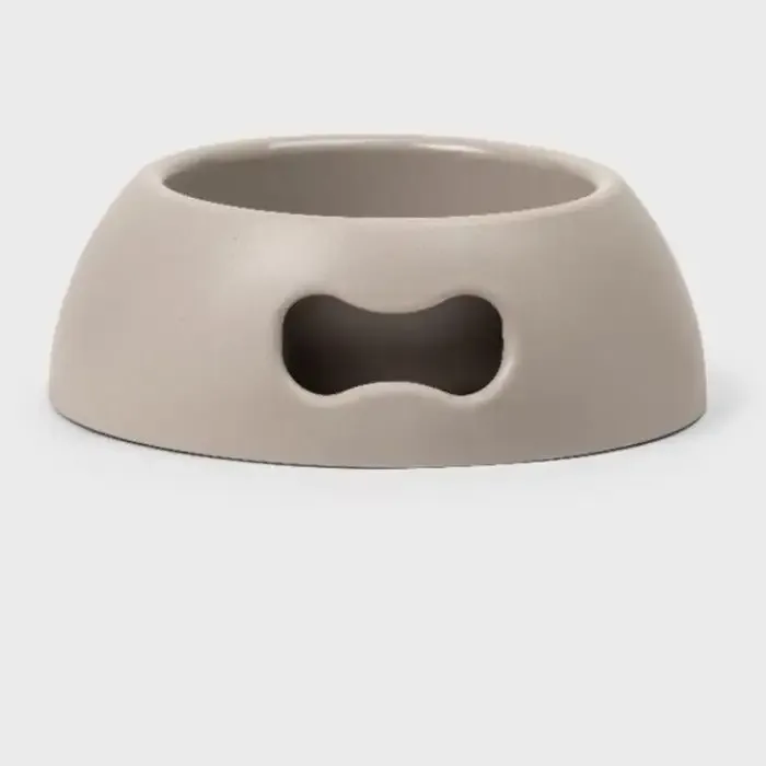 Medium matskål til hund og katt – beige