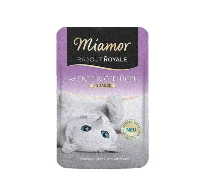 Miamor Ragout Royale, And & Fjærkre i Saus, 100g. Våtfôr til Katt | Porsjonspose