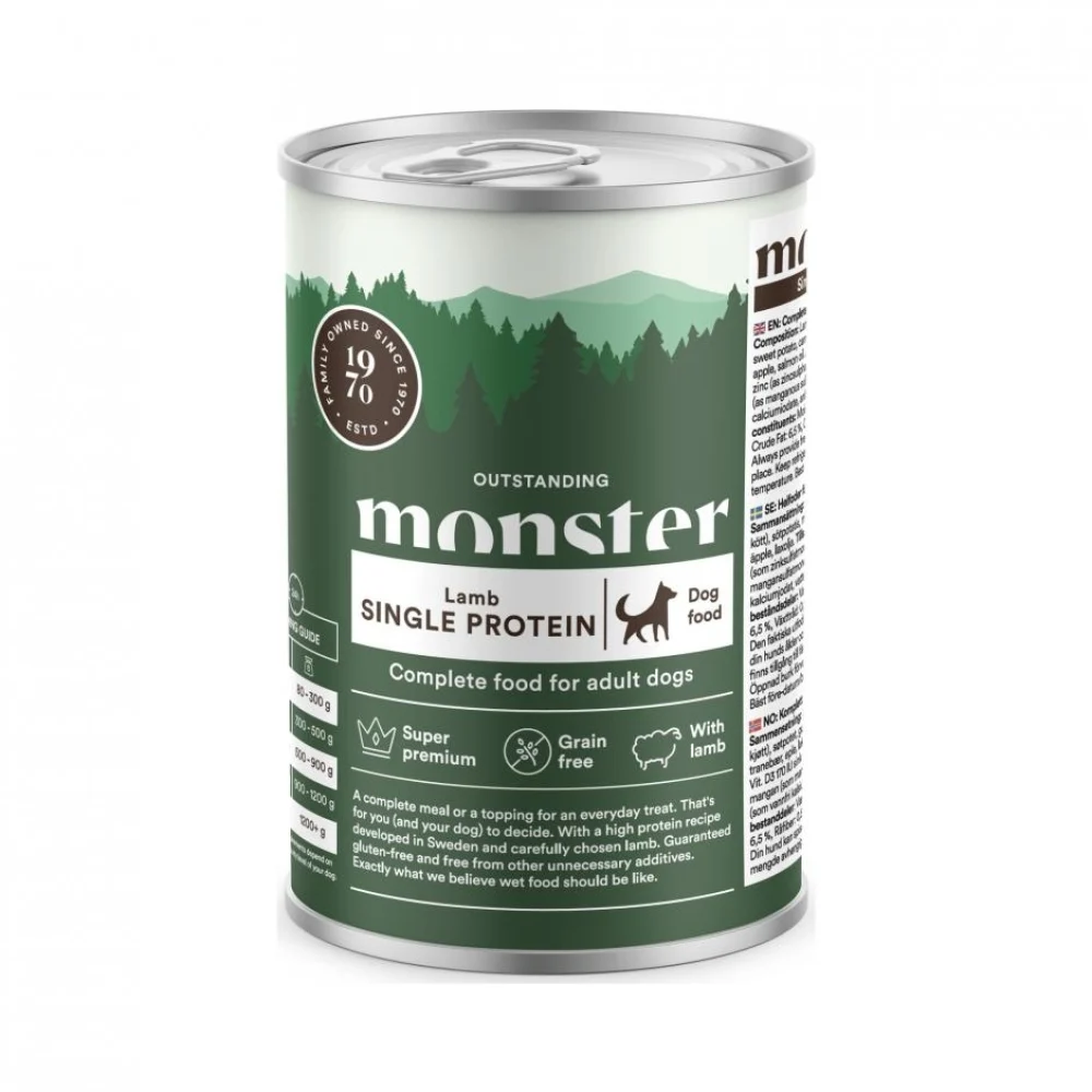 Monster Adult Dog Single Lamb can 400g