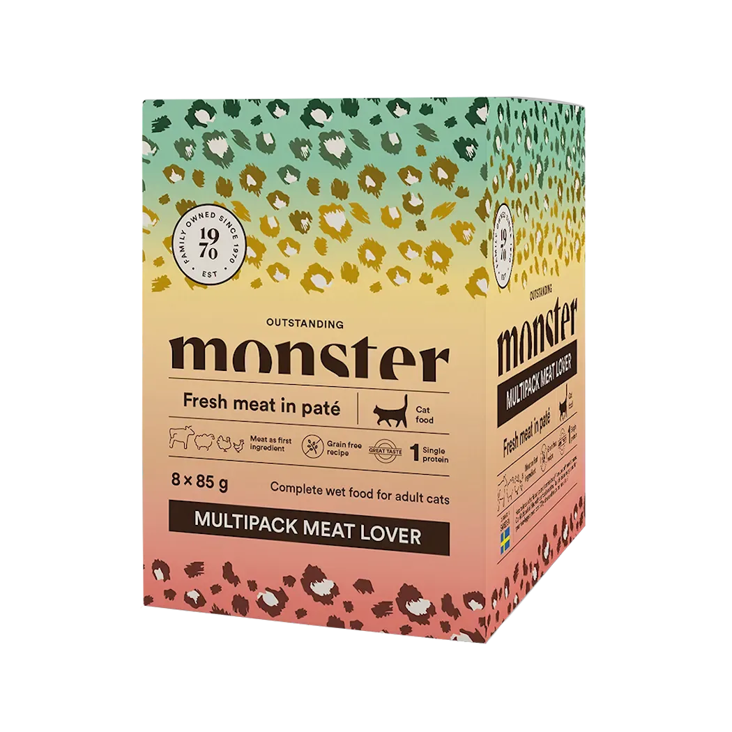 Monster Cat Multipack Meat Lover Pouches 8x85g