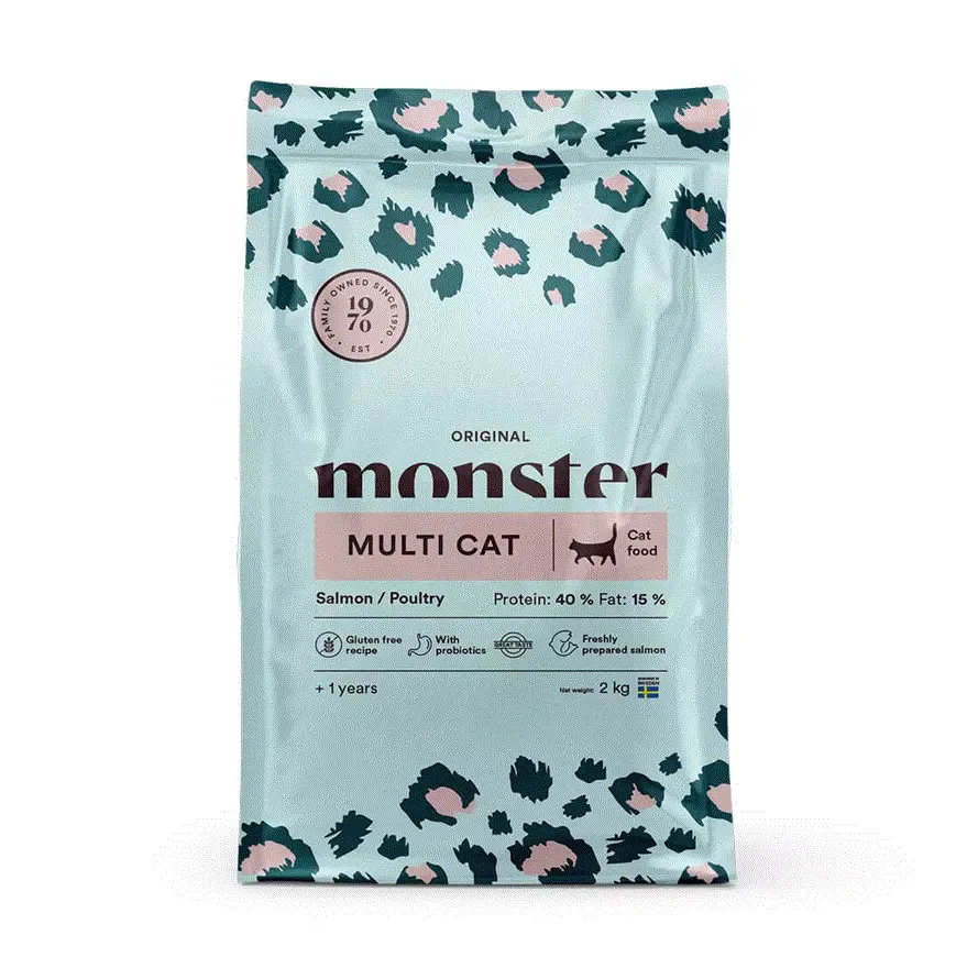 Monster Cat Orig. Multicat, Salmon/Poultry, 2kg.