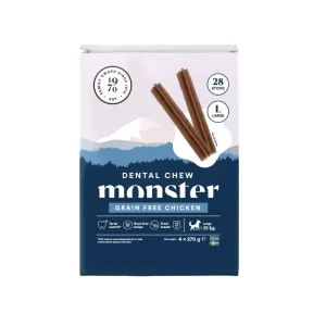 Monster Dental Chew Grain Free Chicken Large Monthpack