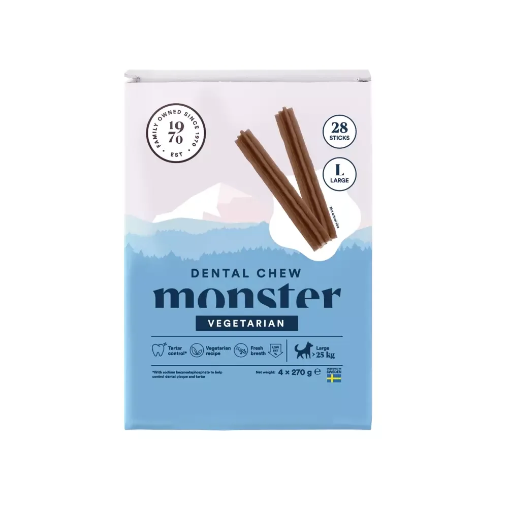 Monster Dental Chew Vegetarian Large Monthpack