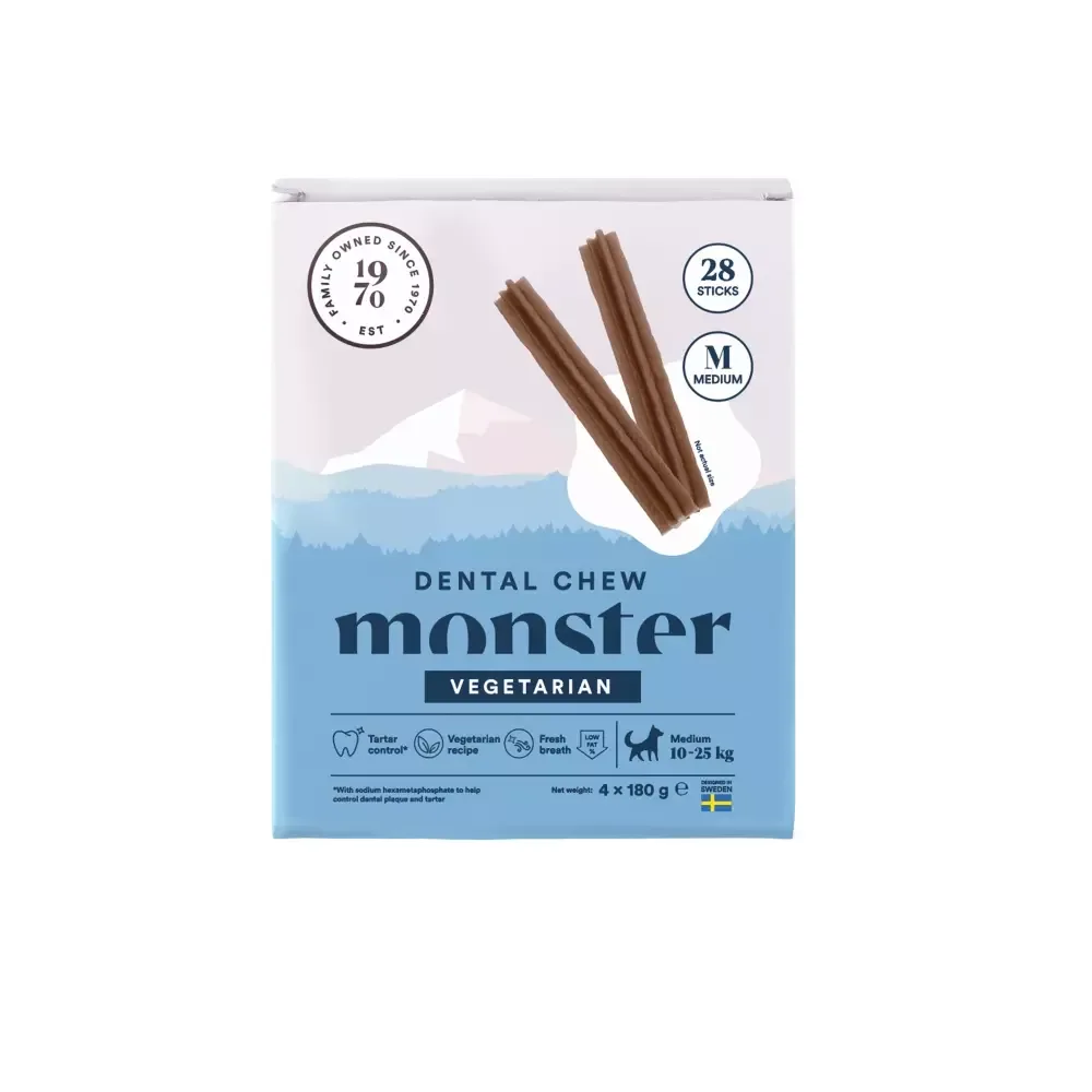 Monster Dental Chew Vegetarian Medium Monthpack