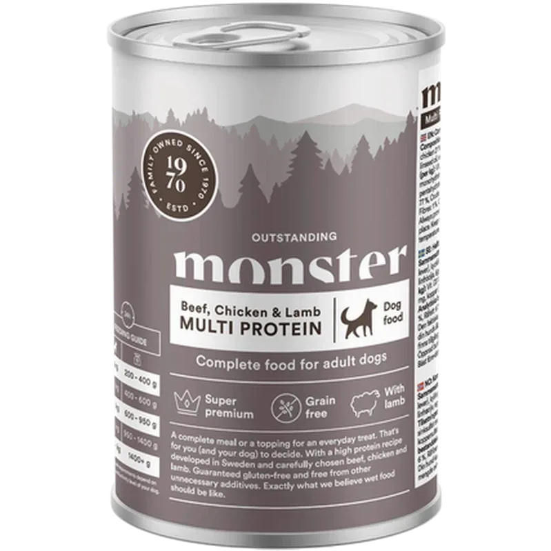 Monster Dog Multi Beef, Chicken & Lamb boks 400g