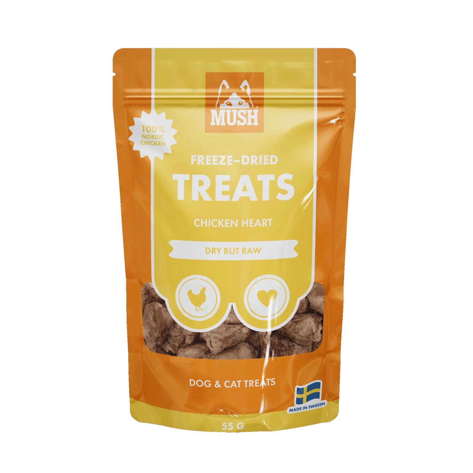 MUSH Freeze-dried Treats Kyllinghjerte 50g