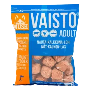 MUSH Vaisto Blå – 800g – kjøttboller – Naturlig – komplette måltid til hund!