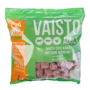 MUSH Vaisto Grønn- 3kg – kjøttboller – Naturlig – komplette måltid til hund!