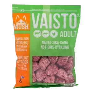MUSH Vaisto Grønn – 800g – kjøttboller – Naturlig – komplette måltid til hund!
