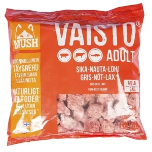 MUSH Vaisto Rød XL Gris-Okse-laks-måltid 3kg