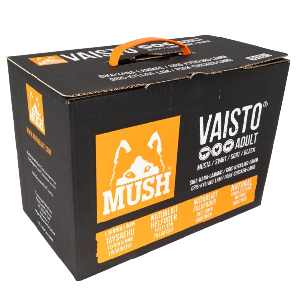 Mush Vaisto Sort Svin, Kylling og Lam Adult 10 kg Blokk - Image 2