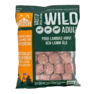 MUSH Vaisto Wild – 800g – kjøttboller – Naturlig – komplette måltid til hund!