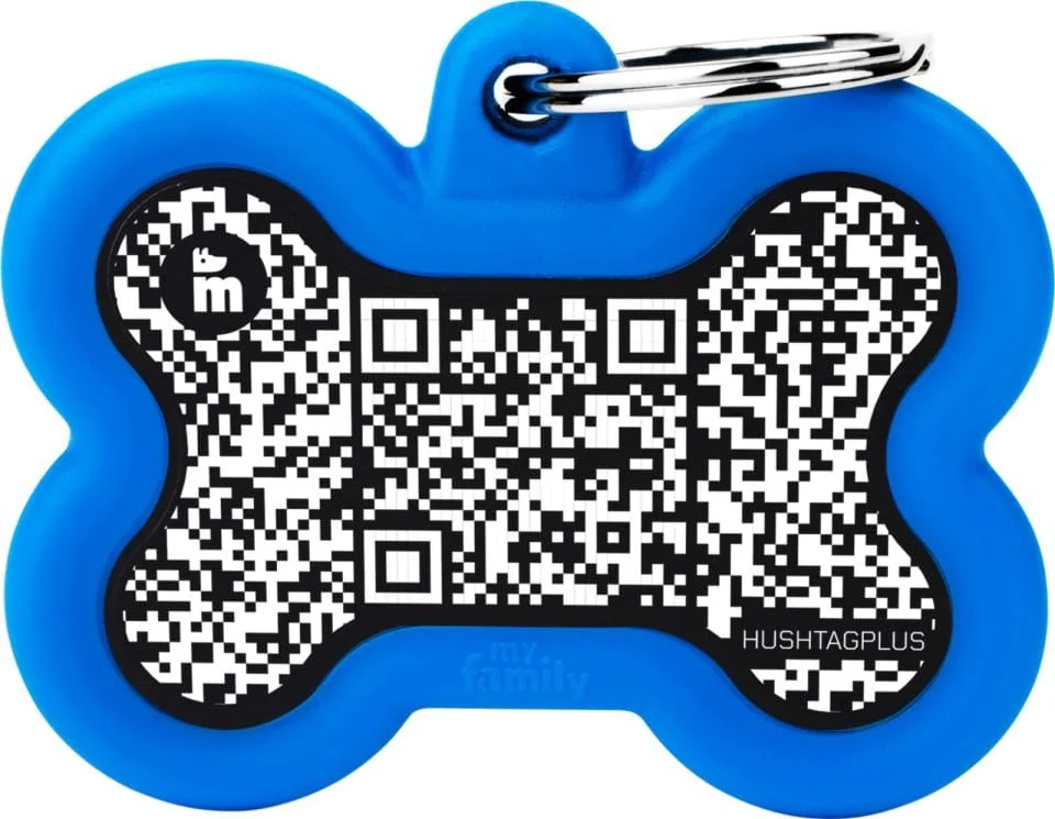 My Family Tags Hush ben blå QR