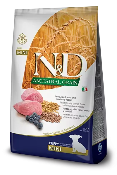 N&D Ancestral Grain Dog Lamb, Spelt, Oats & Blueberry Puppy Mini 7 Kg