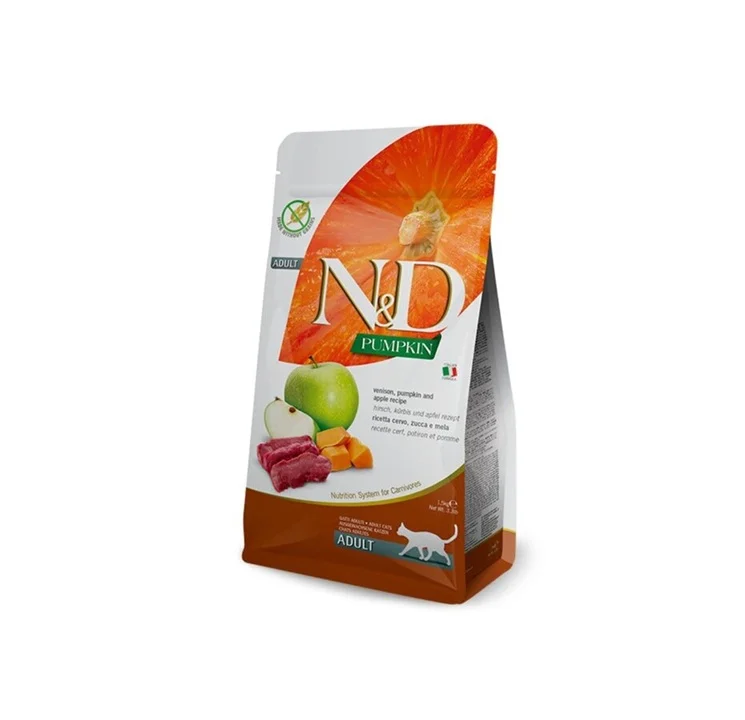 N&D Cat, Pumpkin, Venison & Apple, Adult, 1,5kg. (U)
