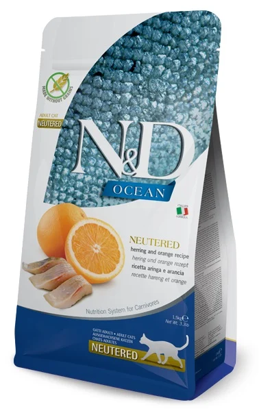 N&D Ocean Cat Herring & Orange Neutered Adult 1,5 Kg