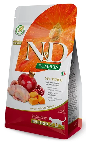 N&D Pumpkin Cat Quail & Pomegranate Neutered Adult 1,5 Kg