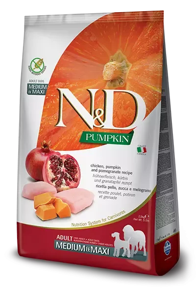 N&D Pumpkin Dog Chicken & Pomegranate Adult Medium & Maxi 12 Kg