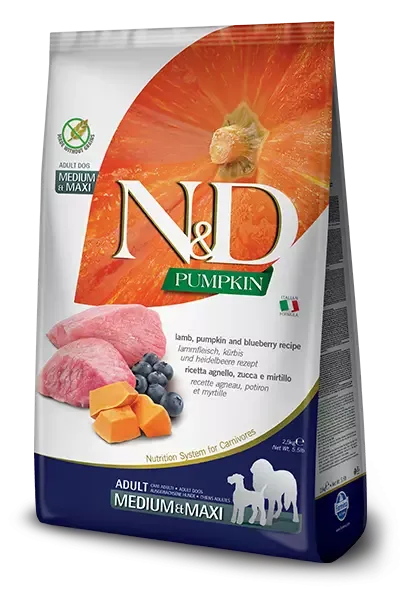 N&D Pumpkin Dog Lamb & Blueberry Adult Medium & Maxi 12 Kg