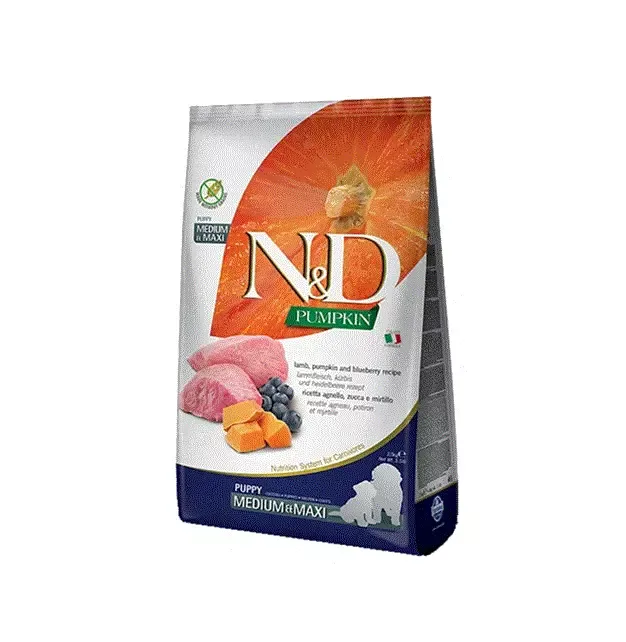 N&D Puppy, Pumpkin, Lamb & Blueberry, Medium & Maxi, 12 kg.