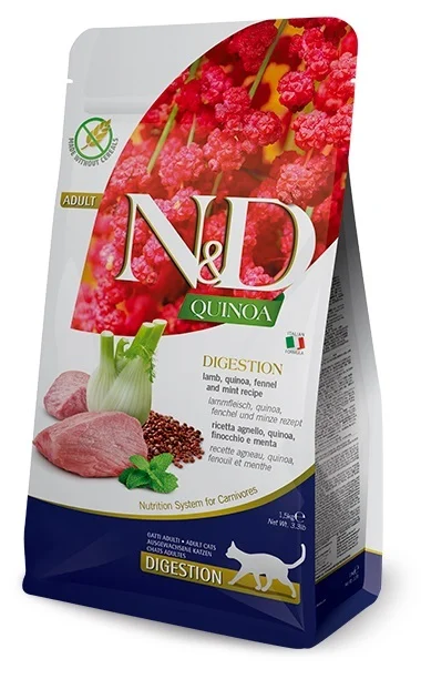 N&D Quinoa Cat Digestion, Lamb & Fennel Adult 1,5 Kg - Image 2