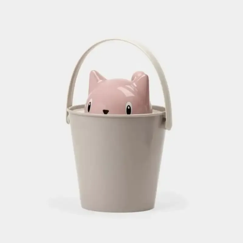Oppbevaring tørrfor katt beige/rosa