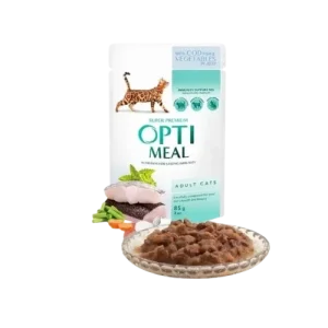 Optimeal Adult & Senior Codfish And Veggies Våtfôr Til Katt 12 x 85 g
