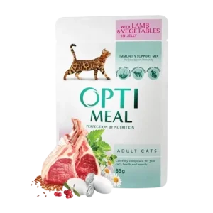 Optimeal Adult & Senior Lamb & Veggies Våtfôr Til Katt 12 x 85 g