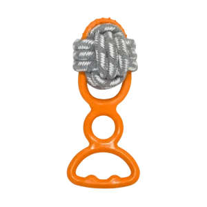 Oransje treleketøy med tau og biting, 20 cm