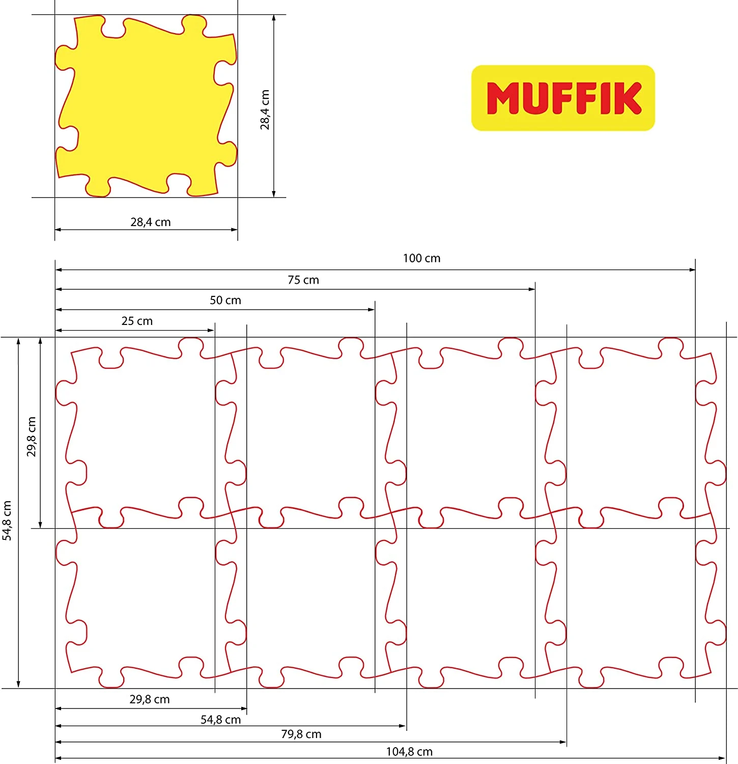 ORTOPEDISK GULV Muffik, Basic, Ocean, 28,4×28,4cm.x11stk. - Image 2