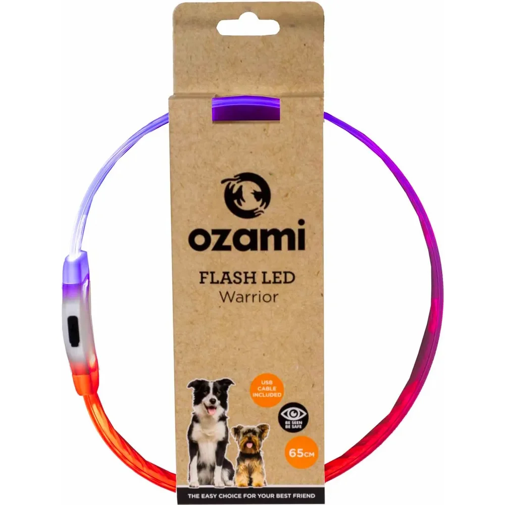 Ozami Flash Led Collar Warrior Multicolour 65cm