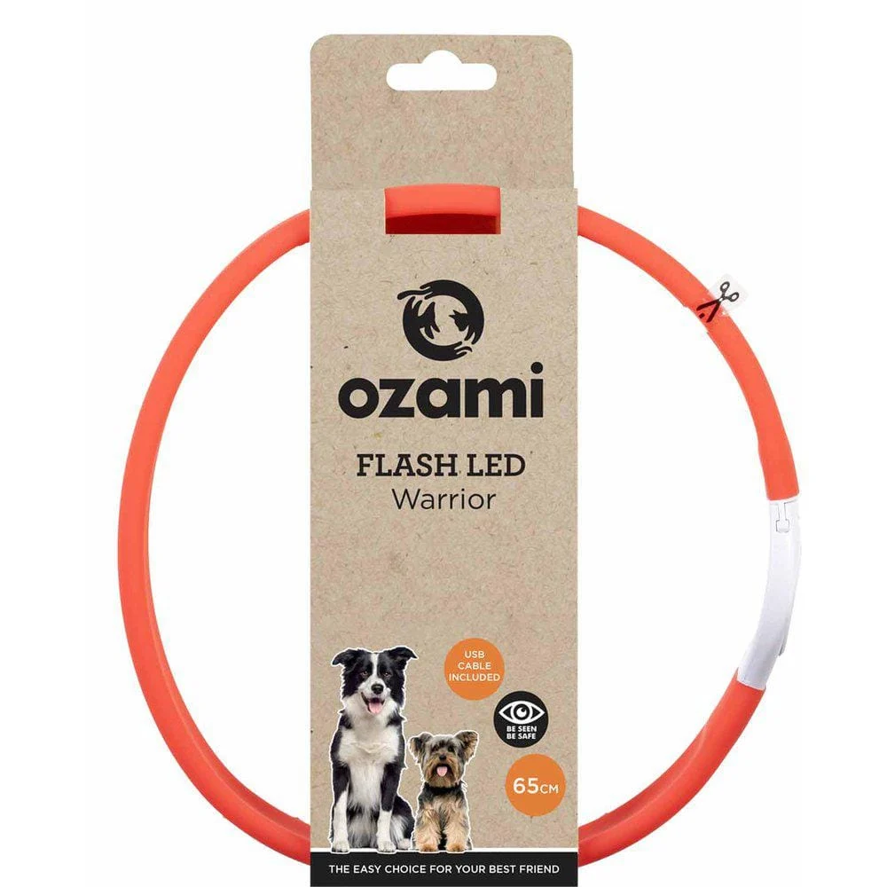 Ozami Halsbånd Flash Warrior Led rød 65cm