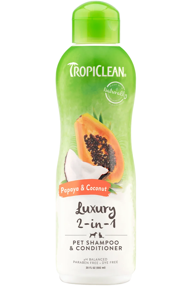 Papaya & Coconut Luxury 2-i-1-sjampo og -balsam for kj忙ledyr