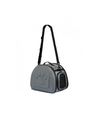 PET CARRIER Companion, ‘EVA’, Foldable, 43x26x32cm. Grey